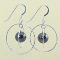 Sterling Silver Orbit Earrings wtih Hematite